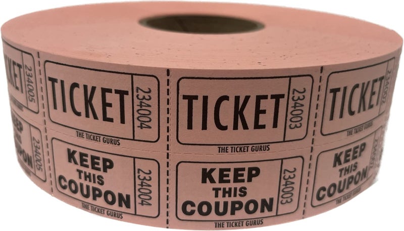 The Ticket Gurus تذاكر الجائزة - لفافة تذاكر سحب مزدوجة: لفافة من 2000 - (وردي) - Image 1